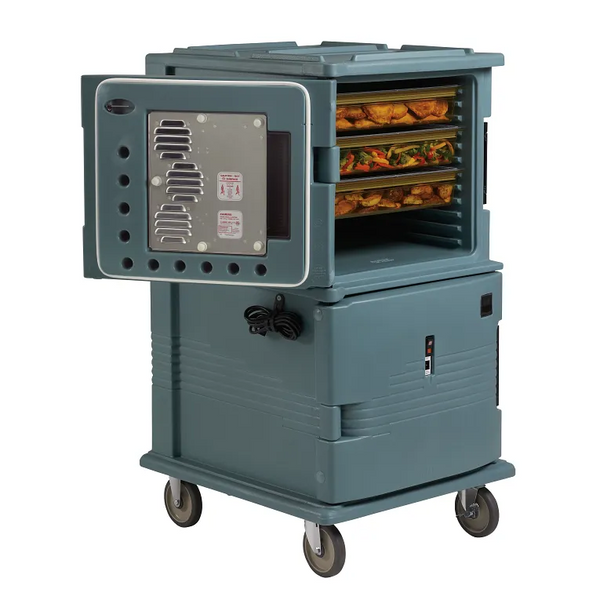 Cambro UPCH16002AU401 Heated Ultra Camcart H-Series I 220V I 2-Compartment I Slate Blue