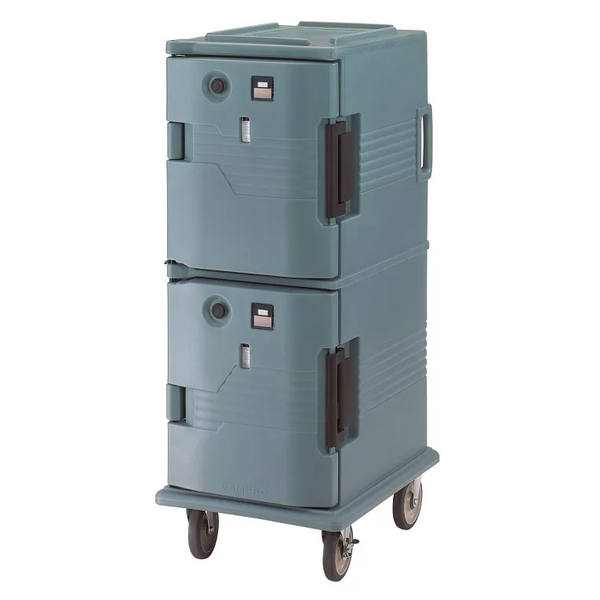 Cambro UPCH8002AU401 Heated Ultra Camcart H-Series I 220V I 2-Compartment I Slate Blue