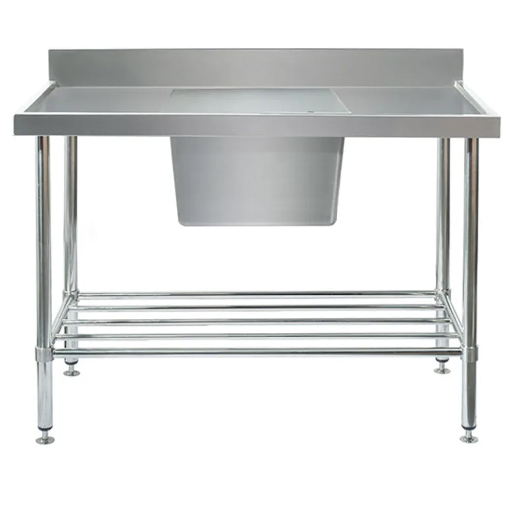 Mixrite SS1615C Sink Bench with Splashback Center 600mm Depth - 1500mm Wide