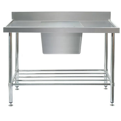 Mixrite SS1724C Sink Bench with Splashback Center 700mm Depth - 2400mm Wide