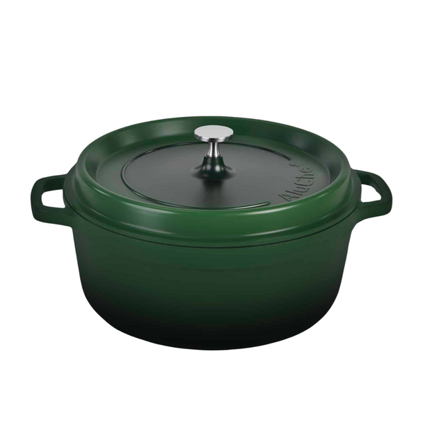 AluChef AP-2800-05 | Casserole Round Green | W Metal Handle | 28 Ꝋ x 11.5 H CM | 7L