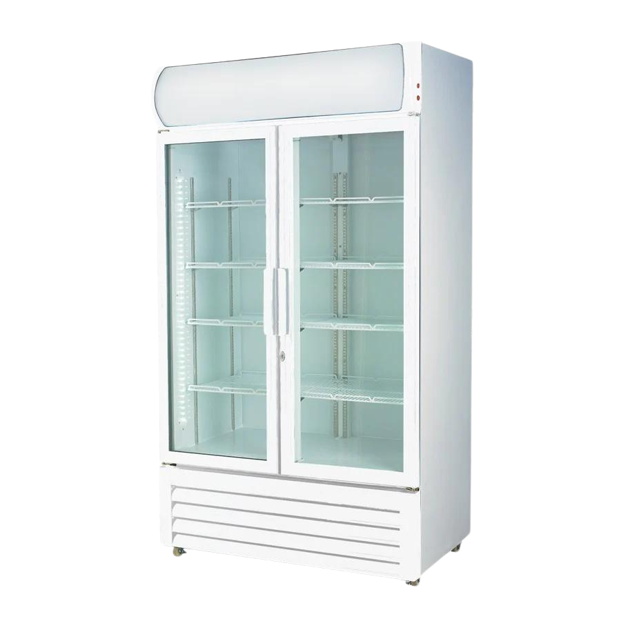 Temperate Thermaster LG-730GE I 2 Door Glass Refrigerator I Colourbond Fridge I Upright Drink Fridge I Large White