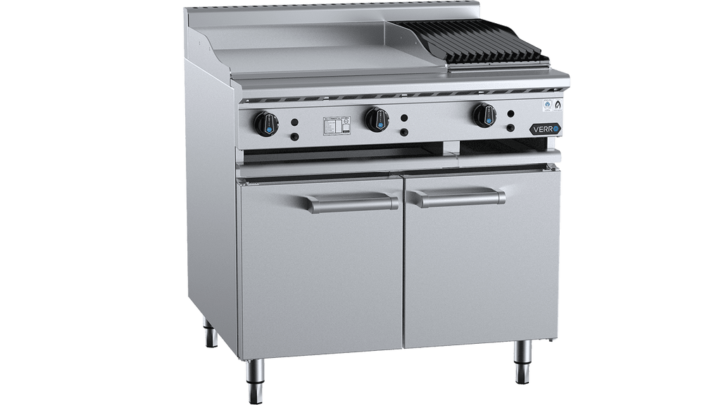 Verro VBT-GRP6-CBR3 Combination 600mm Grill Plate & 300mm Char Broiler Cabinet Mounted