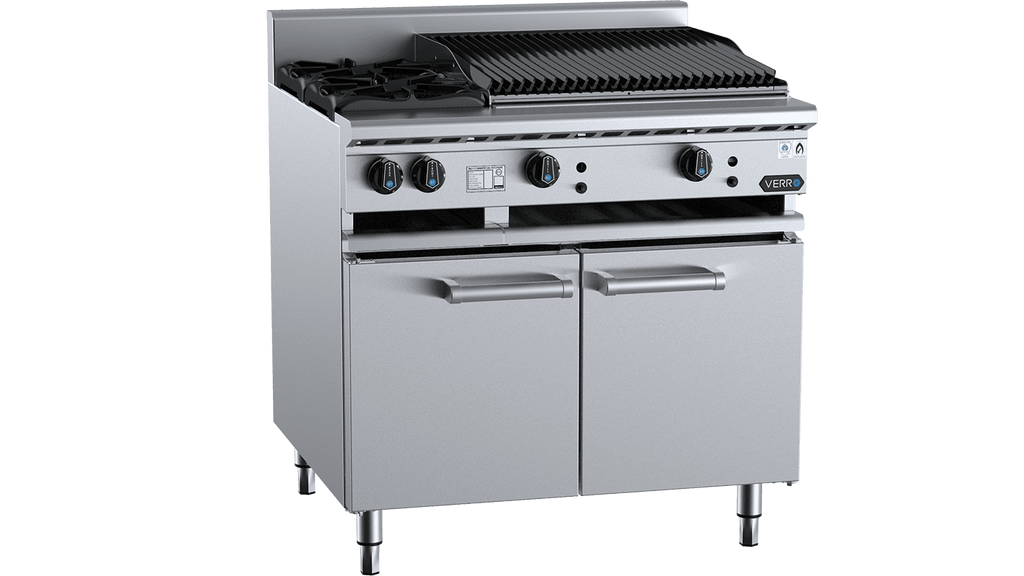 Verro VBT-SB2-CBR6 Combination Two Open Burners & 600mm Char Broiler Cabinet Mounted