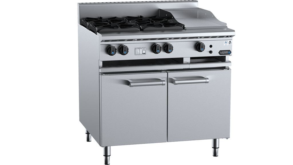 Verro VBT-SB4-GRP3 Combination Four Open Burners & 300mm Grill Plate Cabinet Mounted