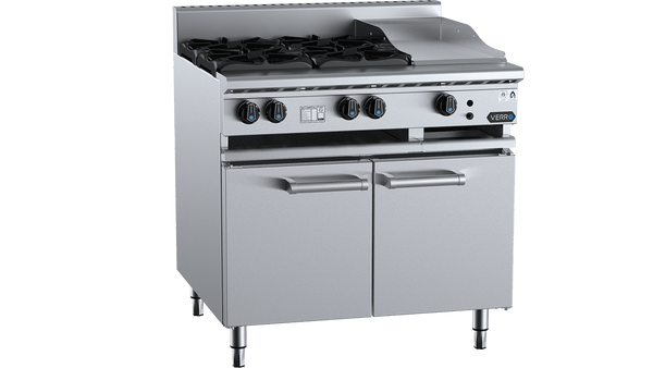Verro VBT-SB4-GRP3 Combination Four Open Burners & 300mm Grill Plate Cabinet Mounted