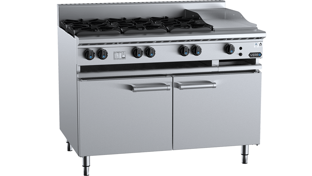 Verro VBT-SB6-GRP3 Combination Six Open Burners & 300mm Grill Plate Cabinet Mounted