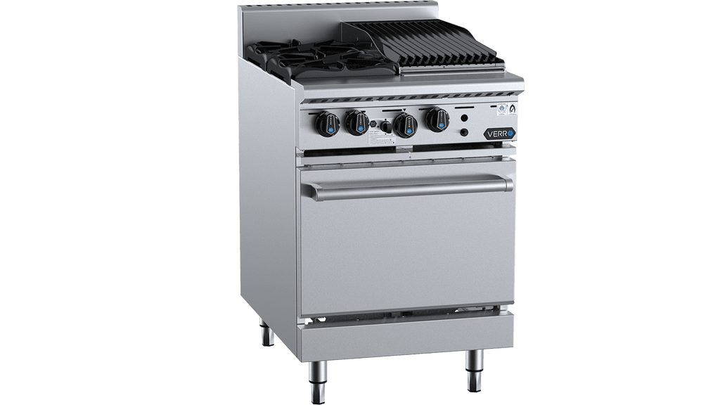 Verro VOV-SB2-CBR3 Oven with Two Open Burners & 300mm Char Broiler