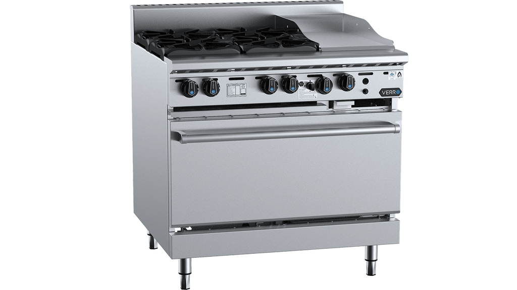 Verro VOV-SB4-GRP3 Oven with Four Open Burners & 300mm Grill Plate
