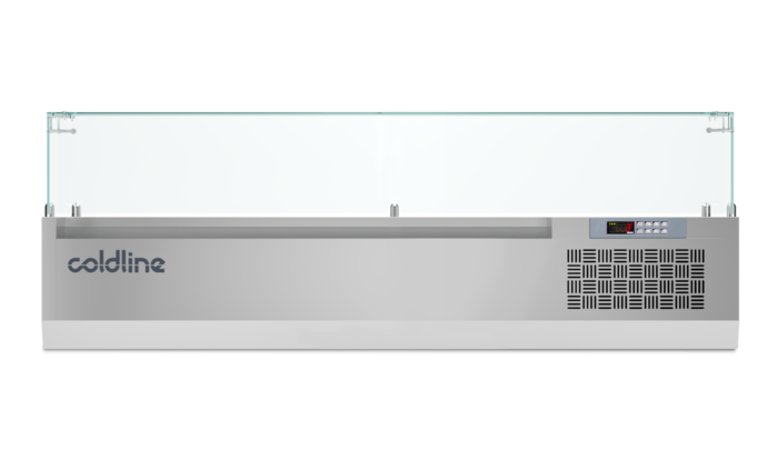 Coldline VP20/9NL|2005mm Display Case with Glass Sneeze Guard