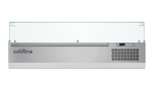 Coldline VP20/9NL|2005mm Display Case with Glass Sneeze Guard