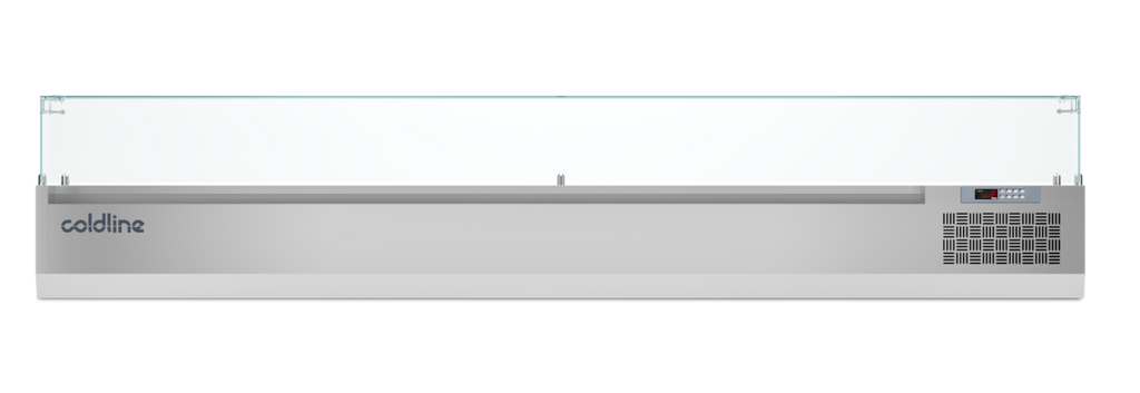 Coldline VP25/13NL|2560mm Display Case with Glass Sneeze Guard