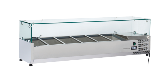 Refrigerated Ingredient Well, Anvil, VRX1500, Glass Canopy