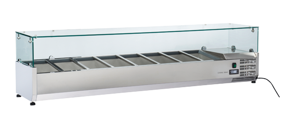 Refrigerated Ingredient Well, Anvil, VRX1800, Glass Canopy