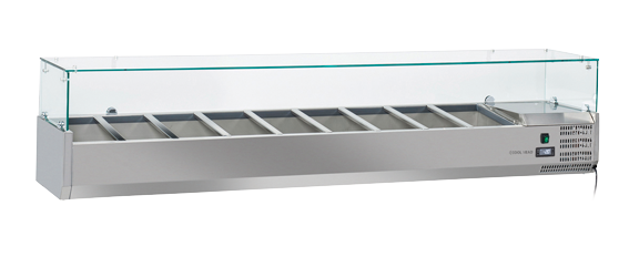 Refrigerated Ingredient Well, Anvil, VRX2000, Glass Canopy
