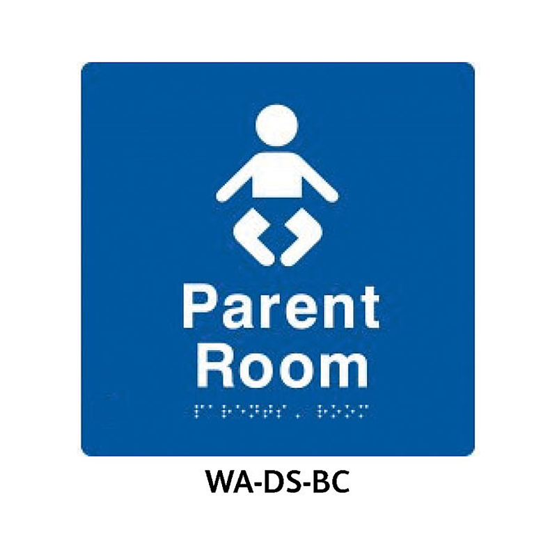 3monkeez WA-DS-BC Blue ABS Plastic Door Sign With Braille for Baby Change/Parent Room