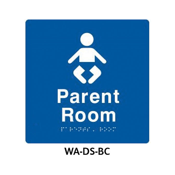 3monkeez WA-DS-BC Blue ABS Plastic Door Sign With Braille for Baby Change/Parent Room
