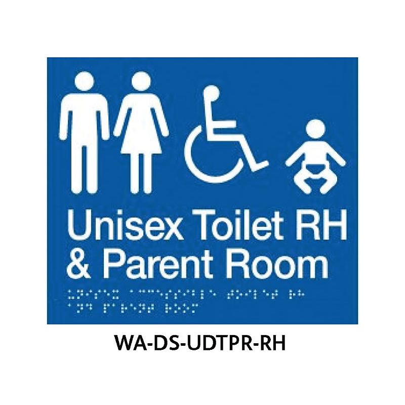 3monkeez WA-DS-UDTPR-RH Toilet.210mm x 180mm - Toilet with Grab Rail and Parents Room. 210mm x 180mm RHS Grab Rail