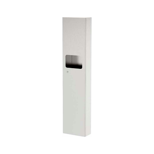 3monkeez WA-PTDWR1-SM Paper Towel Dispenser and Waste Receptacle, Removable 13.5L Bin, Concealed Fixing, Key Lockable, 304 Grade Satin Stainless Steel - Surface Mount