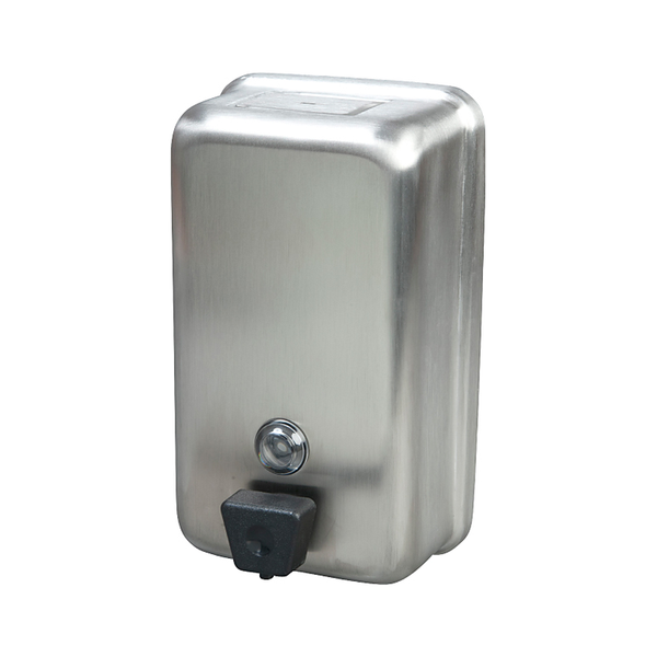 3monkeez WA-SD-V Soap Dispenser with 1200ml Capacity with Viewing Window and Internal Container, Concealed Fixing, Key Lockable, 304 Grade Satin Stainless Steel, AS1428 Compliant -