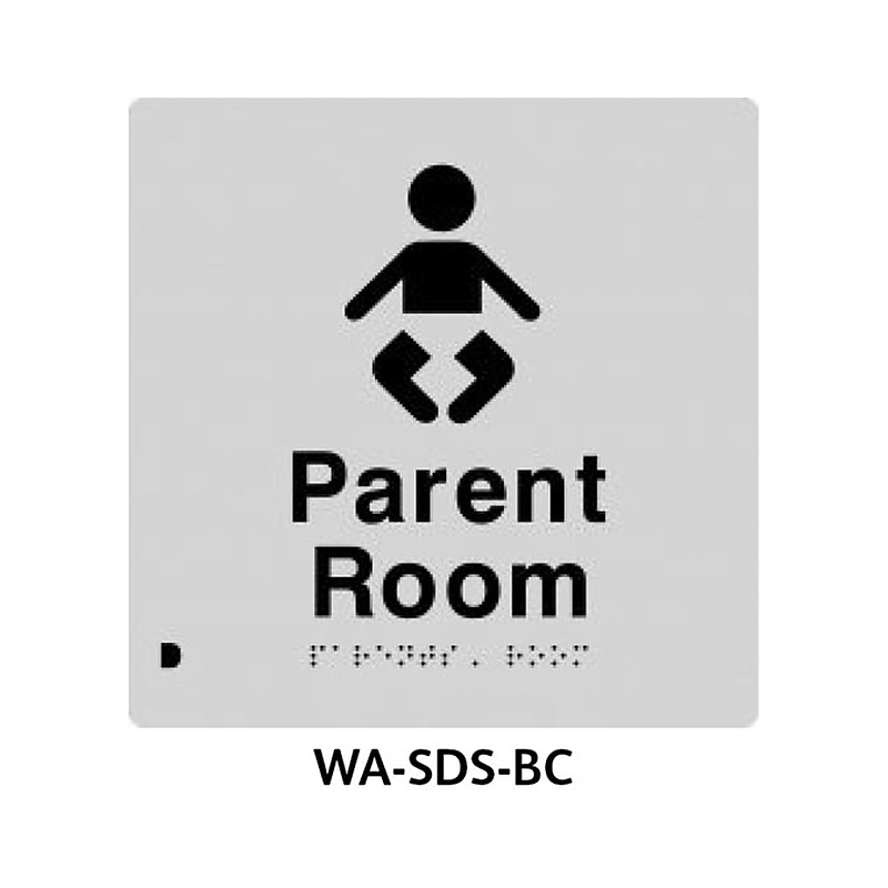 3monkeez WA-SDS-BC Silver ABS Plastic Door Sign With Braille for Baby Change