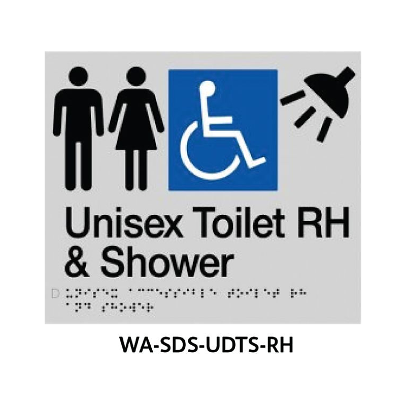 3monkeez WA-SDS-UDTS-RH Toilet with Grab Rail and Parents Room - Toilet with Grab Rail and Shower. 210mm x 180mm RHS Grab Rail