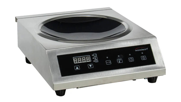 Woodson WI.WKCT.1.3500.W | Countertop Induction Wok | with Glass Ceramic Bowl | Induction Wok