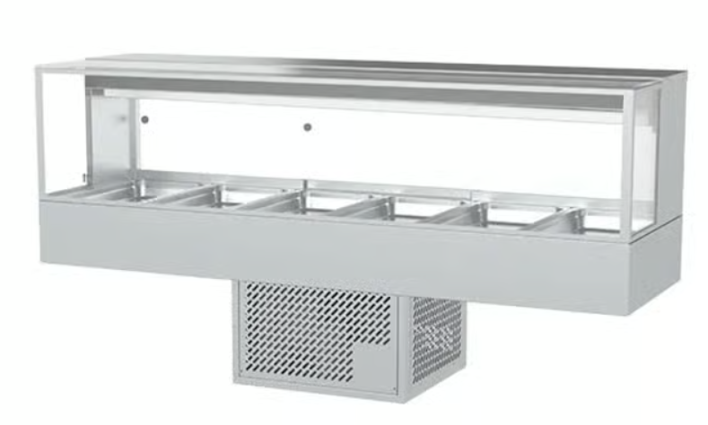 Woodson WR.CFSQ26 | 6 Module | Square Glass Food Display | Cold Food Display