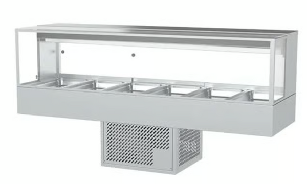 Woodson WR.CFSQ26 | 6 Module | Square Glass Food Display | Cold Food Display