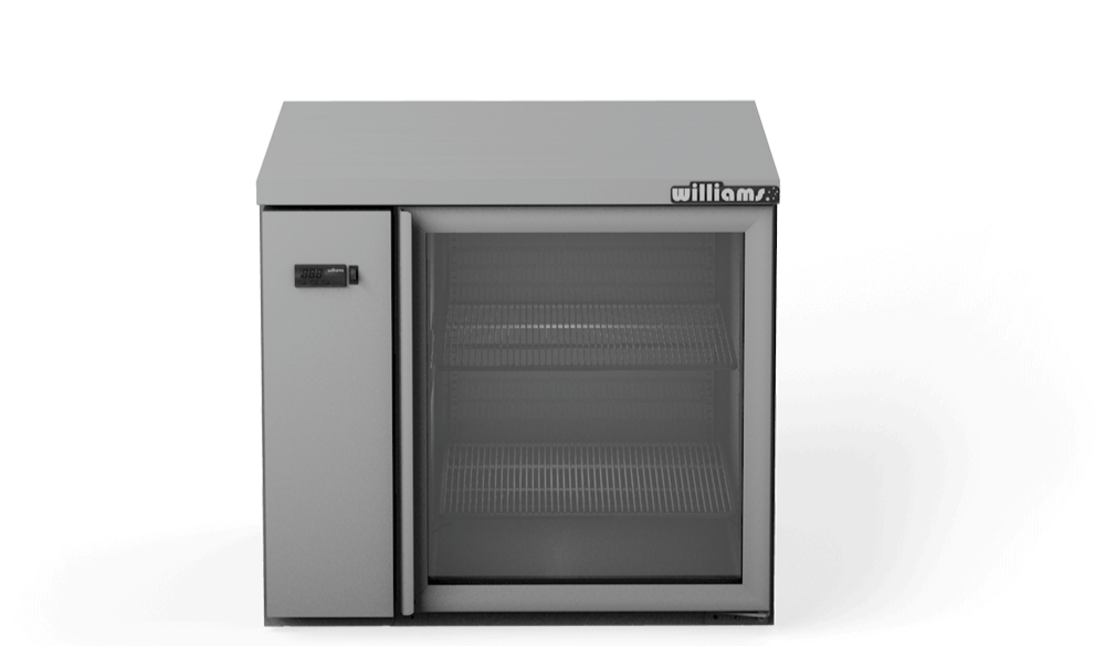 Williams Refrigeration HB1RGB I Boronia I Remote Counter I Black Glass I One Door I Refrigerator I Commercial Refrigerator
