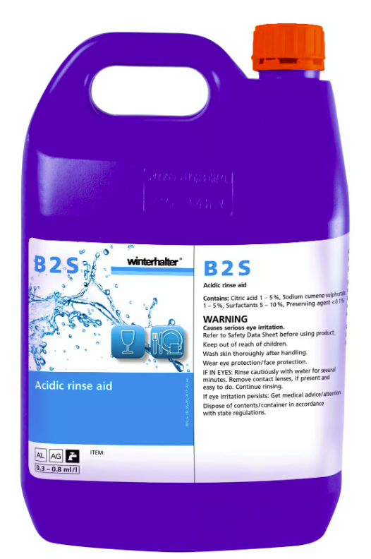 Winterhalter B2S | Universal Glass | & Dishwashing Rinse Aid | 2x5 Litre