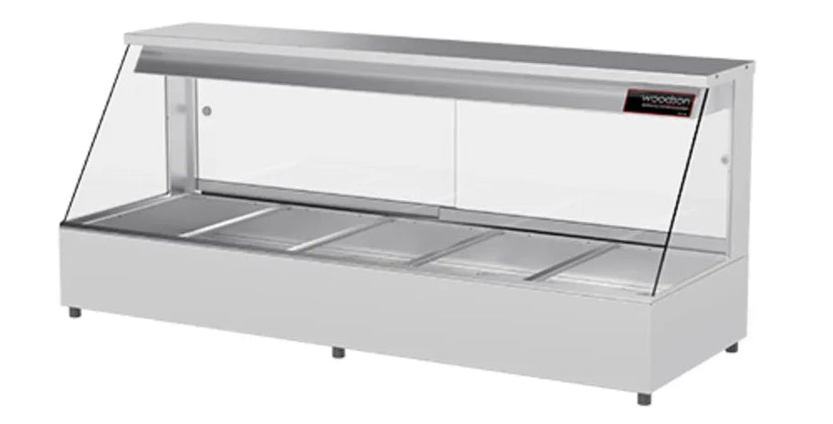 Woodson W.HFSQ25 | 5 Module | Square Glass | Hot Food Display