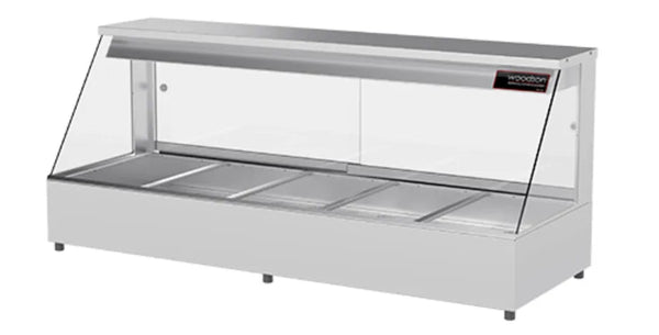 Woodson W.HFSQ25 | 5 Module | Square Glass | Hot Food Display