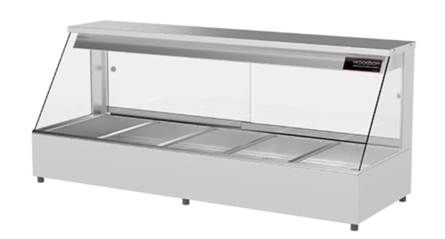 Woodson W.HFSQ26 | 6 Module | Square Glass | Hot Food Display