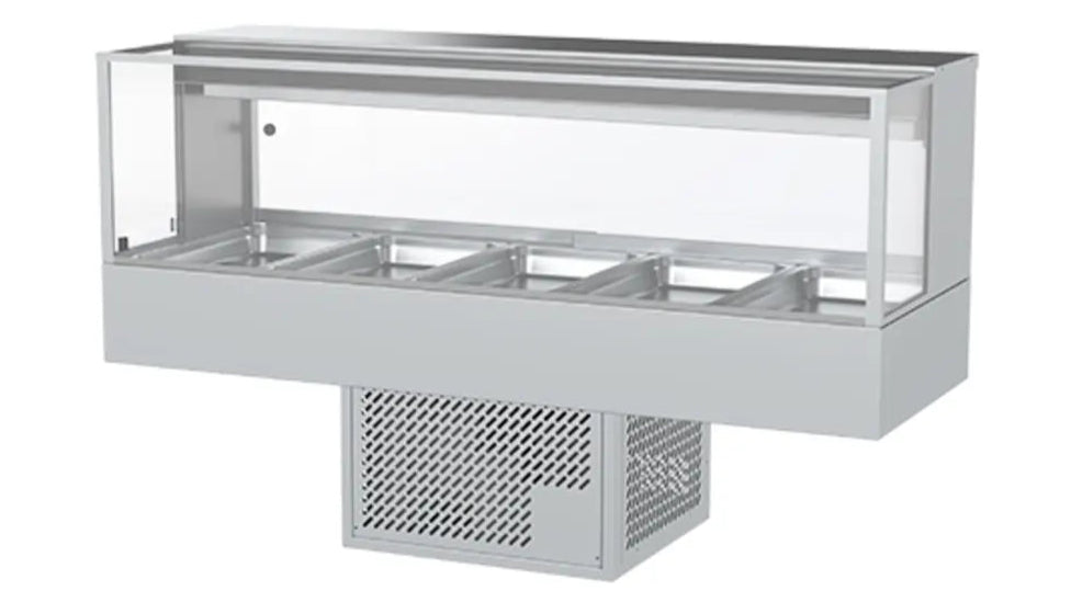 Woodson WR.CFSQ23 | 3 Module | Square Glass Food Display | Cold Food Display