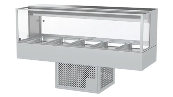 Woodson WR.CFSQ23 | 3 Module | Square Glass Food Display | Cold Food Display