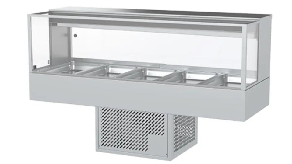 Woodson WR.CFSQ24 | 4 Module | Square Glass Food Display | Cold Food Display