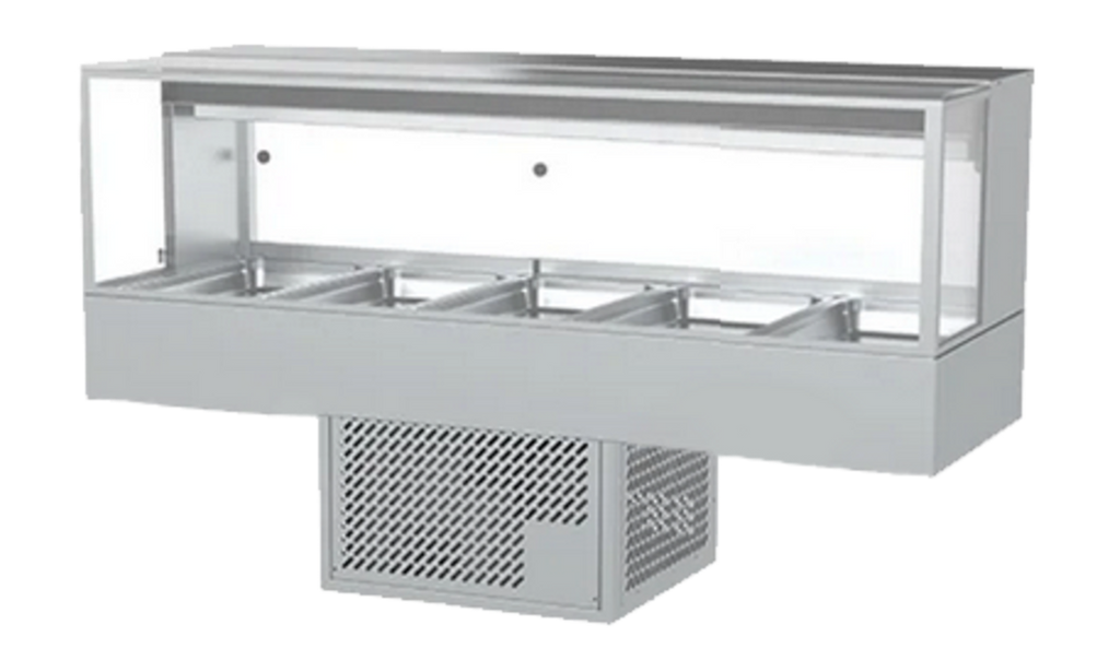 Woodson WR.CFSQ25 |5 Module | Square Glass Food Display | Cold Food Display