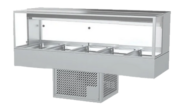 Woodson WR.CFSQ25 |5 Module | Square Glass Food Display | Cold Food Display