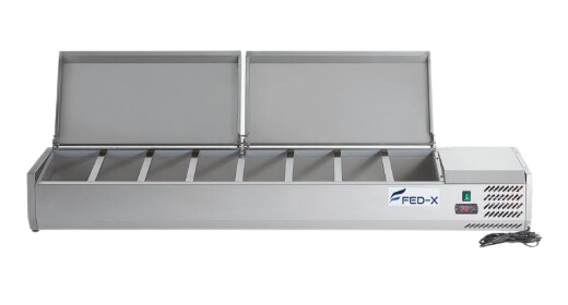 F.E.D XVRX1800/380S Salad Bench with Stainless Steel Lids 8 x 1/3GN
