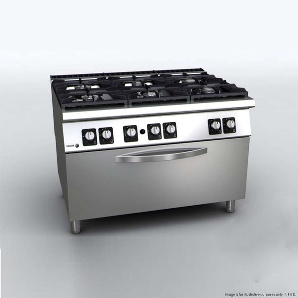 F.E.D C-G961OPH Fagor 900 Series Gas 6 Burner with Gas Oven