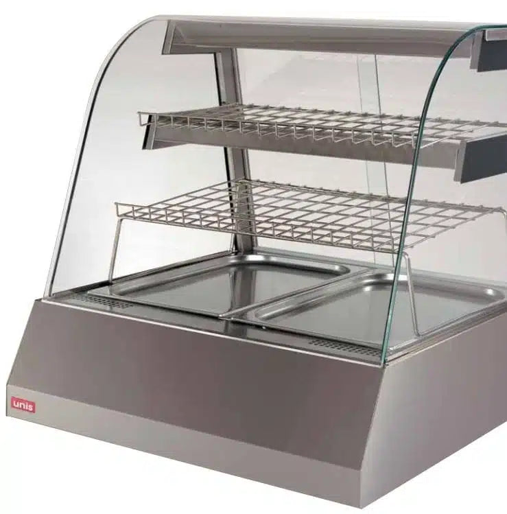 UNIS 2 tray I HOT Kentucky I Table Top I Food Warmer Display I Hot I Food Display Cabinet