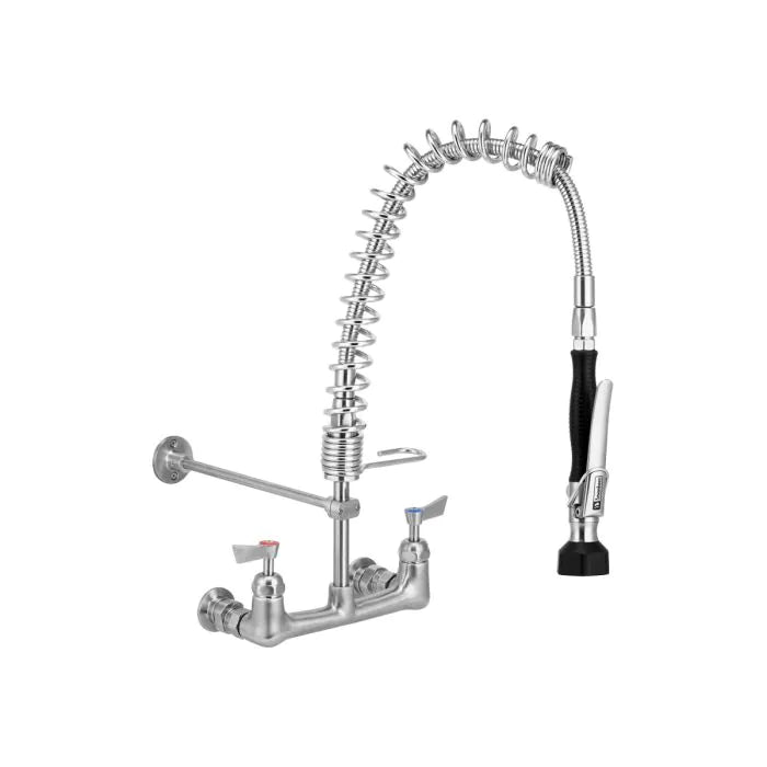 3monkeez T-3M53430-C Compact Stainless Steel Exposed Wall Mounted Pre Rinse Unit I No Pot Filler