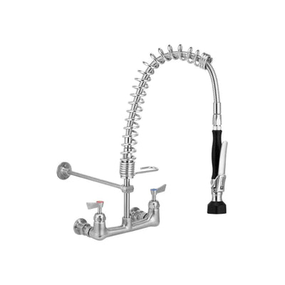 3monkeez T-3M53430-C Compact Stainless Steel Exposed Wall Mounted Pre Rinse Unit I No Pot Filler