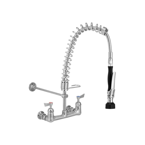 3monkeez T-3M53430-C Compact Stainless Steel Exposed Wall Mounted Pre Rinse Unit I No Pot Filler
