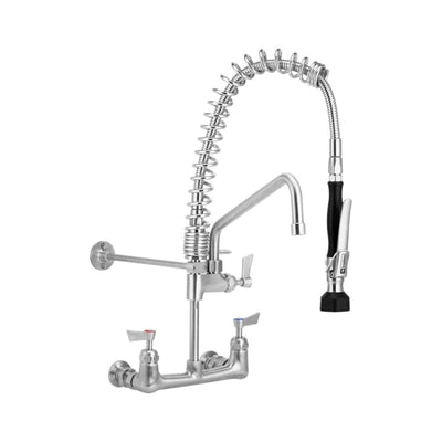 3monkeez T-3M53473-C Compact Stainless Steel Exposed Wall Mounted Pre Rinse Unit I 12"Pot Filler