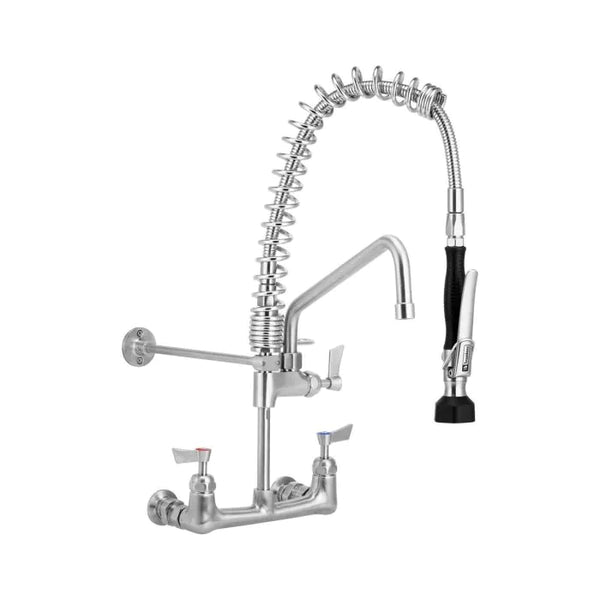 3monkeez T-3M53473-C Compact Stainless Steel Exposed Wall Mounted Pre Rinse Unit I 12"Pot Filler
