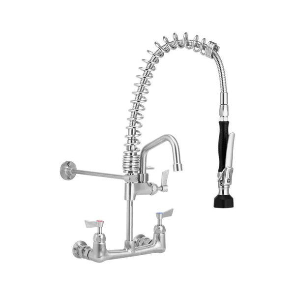3monkeez T-3M53449-C Compact Stainless Steel Exposed Wall Mounted Pre Rinse Unit I 6"Pot Filler