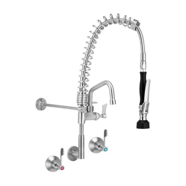 3monkeez T-3M53816-C Compact Stainless Steel Wall Stops And Elbow Pre Rinse Unit I 6" Pot Filler