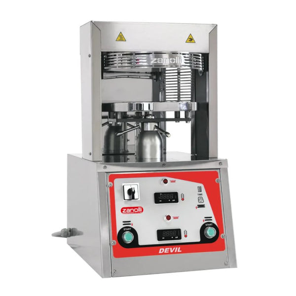 Zanolli 4FD4504 I Devil 45 I Heated I Pizza Formers I with45cm Plates I Dough Press Machine